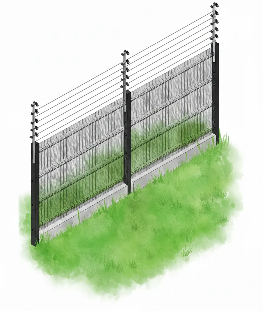 Illustration of Clearview Fencing Installation